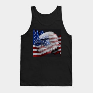 American Bald Eagle with American flag back ground Tank Top